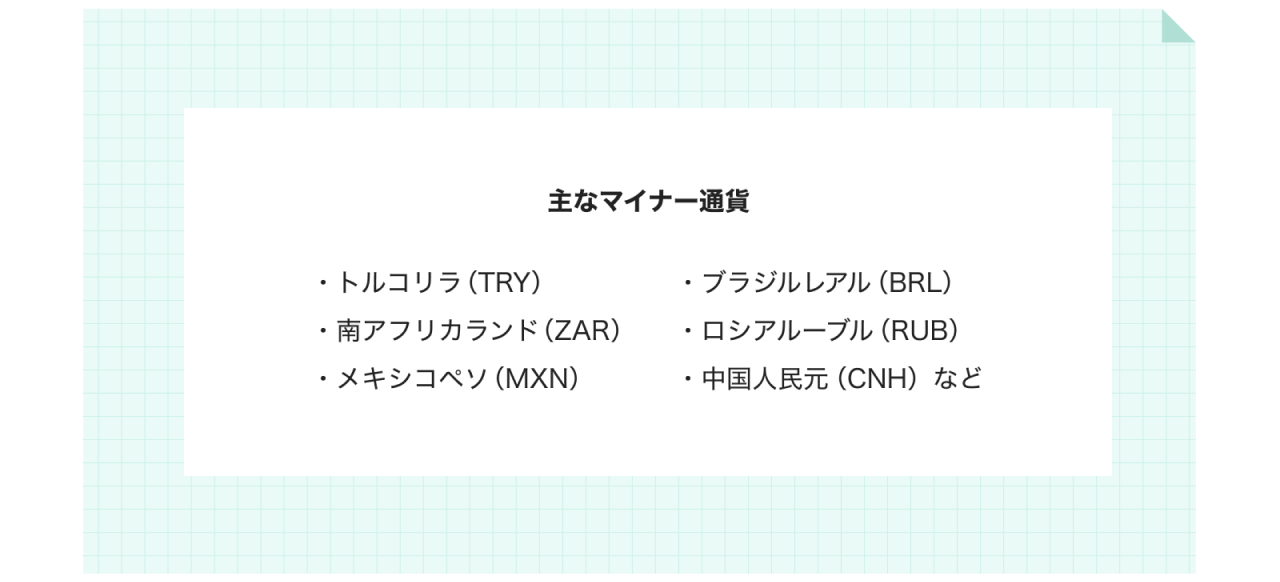主なマイナー通貨