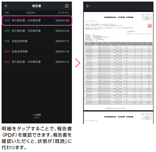 報告書の確認方法